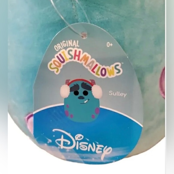 NEW Squishmallow Disney Sulley Monsters Inc Earmuffs Holiday Christmas 8” Plush - Picture 4 of 4